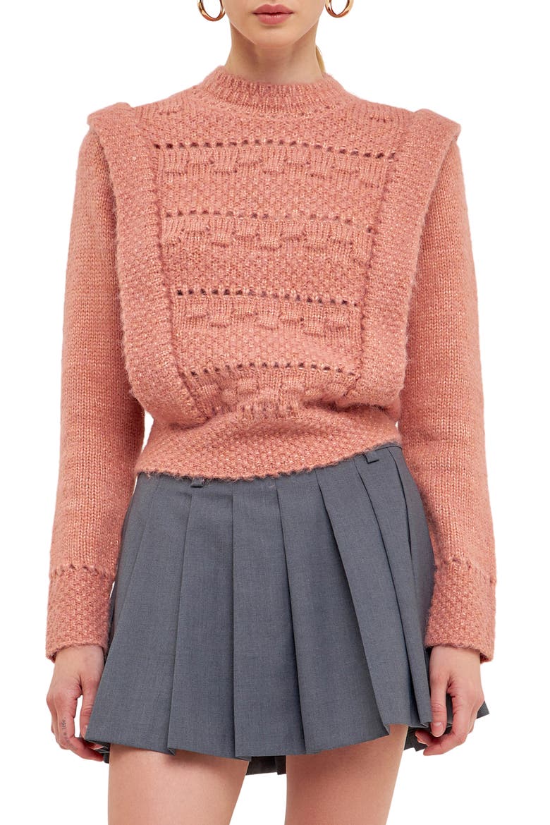 Chunky Knit Sweater, Main, color, DUSTY ROSE