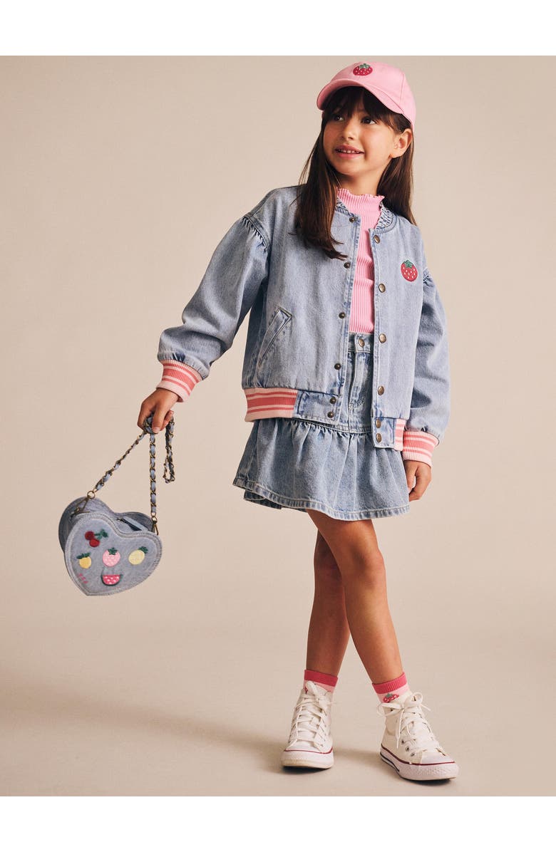 Huxbaby I Heart Fruit Denim Shoulder Bag, Alternate, color, Denim