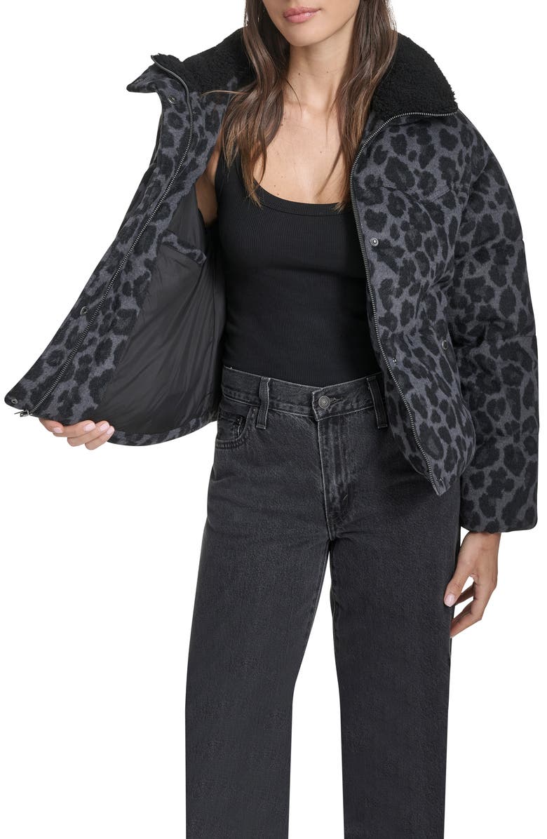 Levi's<sup>®</sup> Western Puffer Jacket, Alternate, color, Grey/Black Leopard