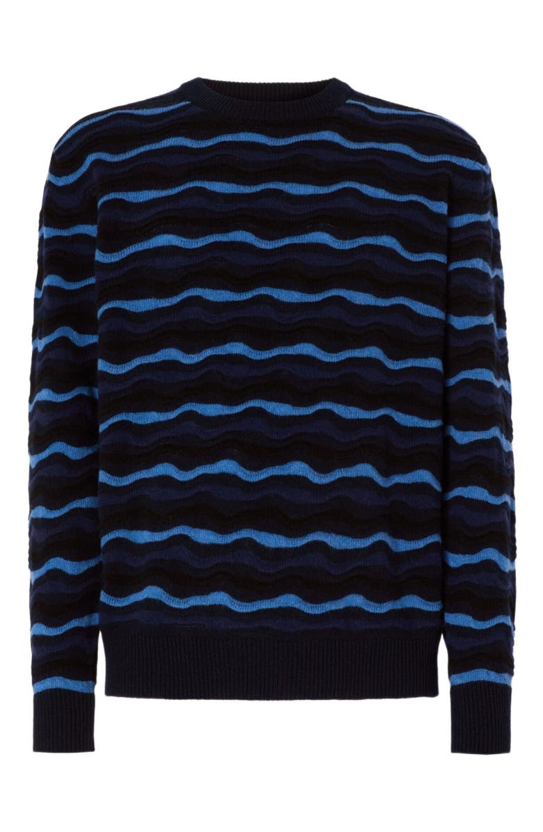 Missoni Crew Neck Sweater With Wave Pattern, Alternate, color, Blue