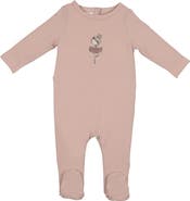 Manière Ballerina Print Cotton Blend Footie