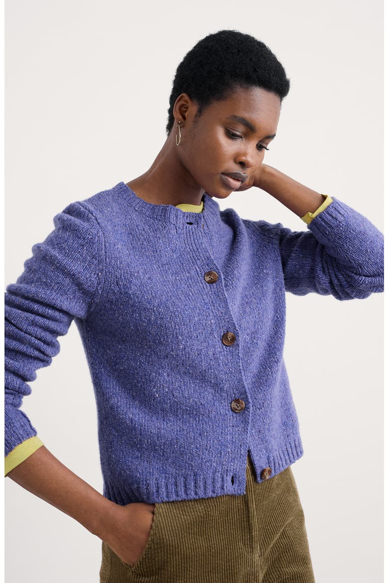 Dawson Pick Merino Wool Blend Cardigan, Alternate, color, KNIT MELANGE BILBERRY