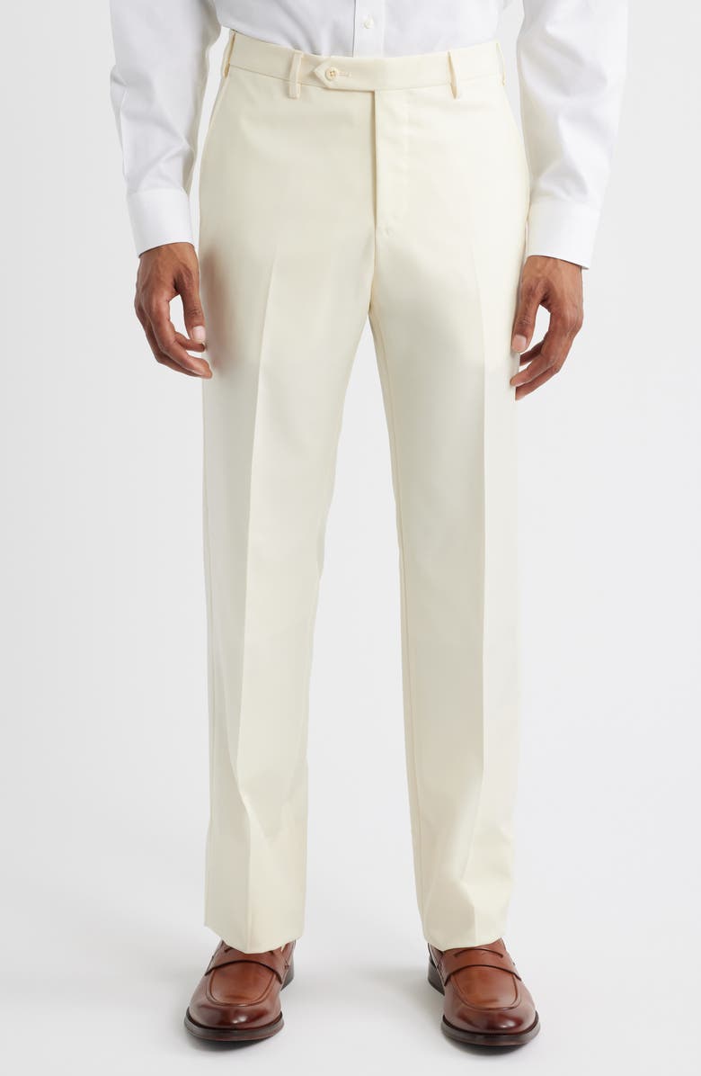 Zanella Devon Super 110s Serge Trousers, Main, color, White