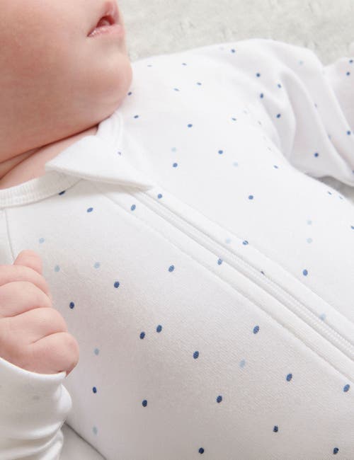 Purebaby 2 Pack Zip Footie In Blue