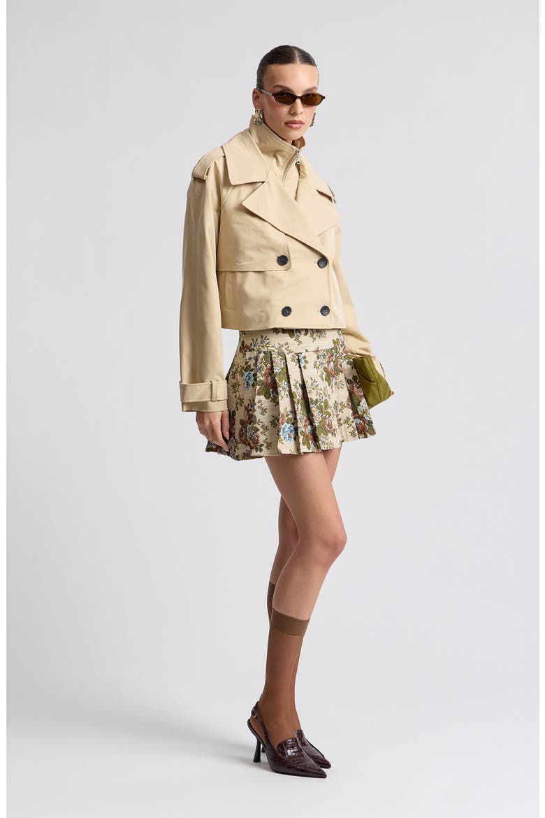 Cropped High Neck Jacket, Alternate, color, KHAKI
