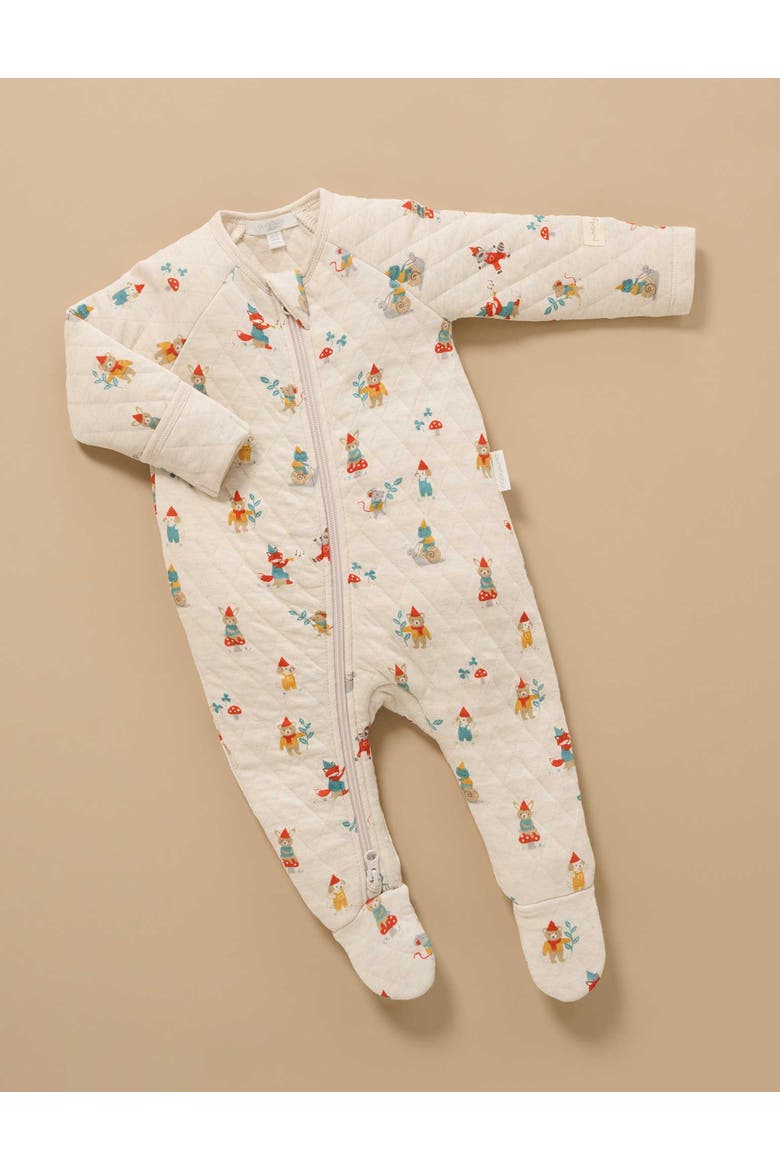 Quilted Footie, Alternate, color, Gnome Print