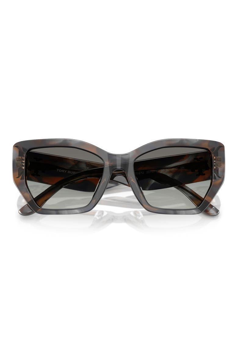 53mm Irregular Sunglasses, Alternate, color, BLUE SMOKE TORTOISE / GREY