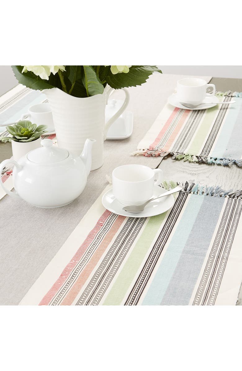Design Imports Stripe Set of 4 Placemats, Alternate, color, Ivory Multi