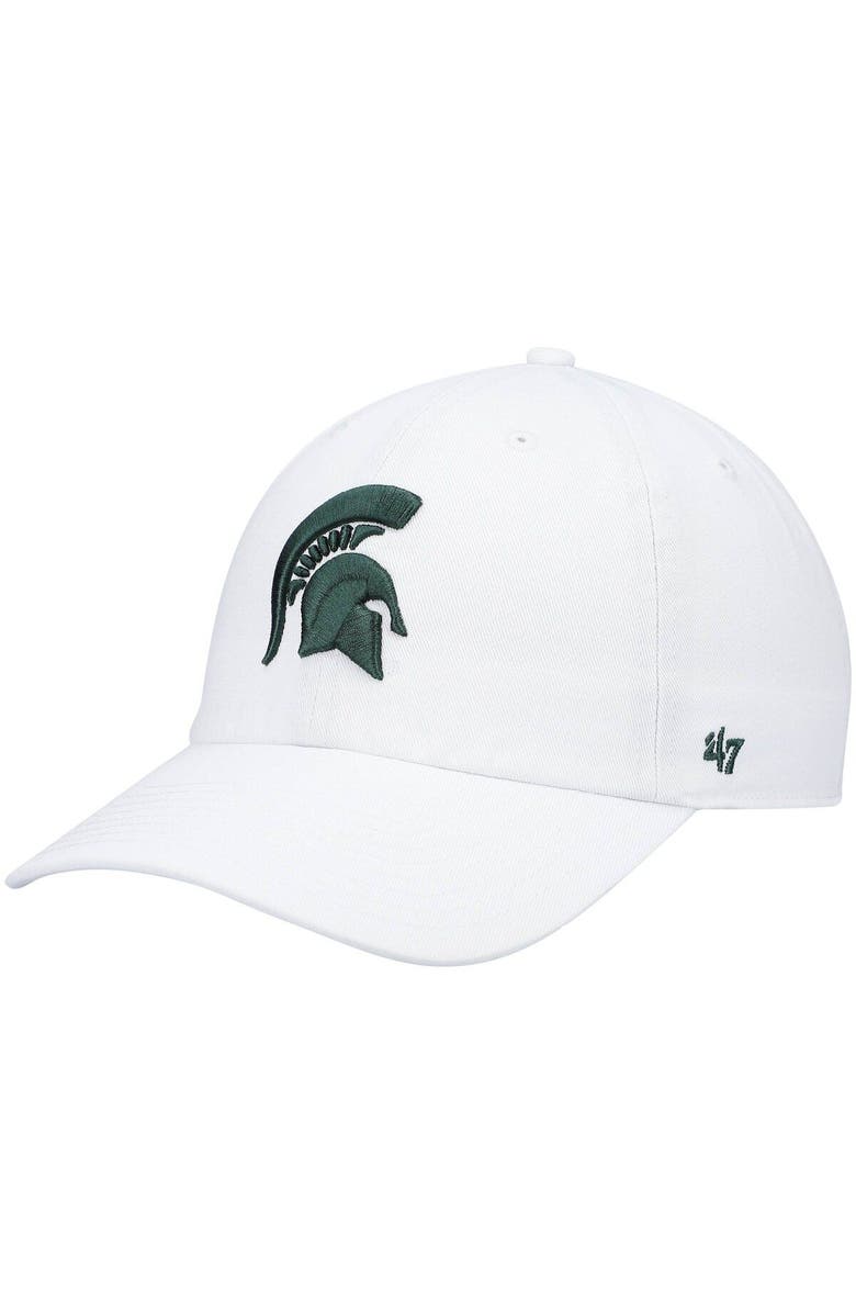'47 Men's '47 White Michigan State Spartans Clean Up Adjustable Hat, Main, color,