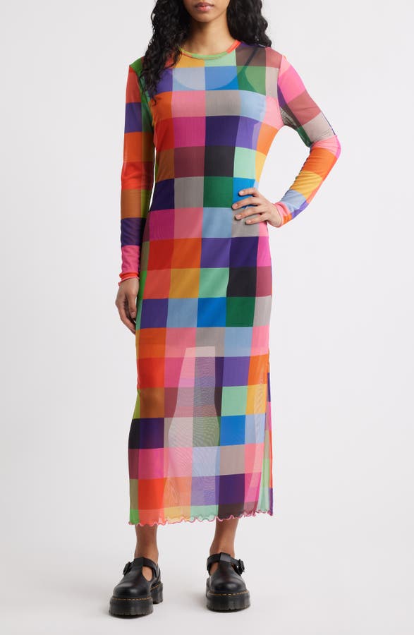 Mad About You Long Sleeve Mesh Midi Dress