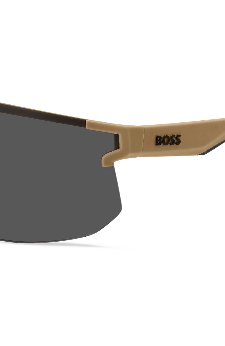 BOSS 99mm Shield Sunglasses, Alternate, color, Beige Black