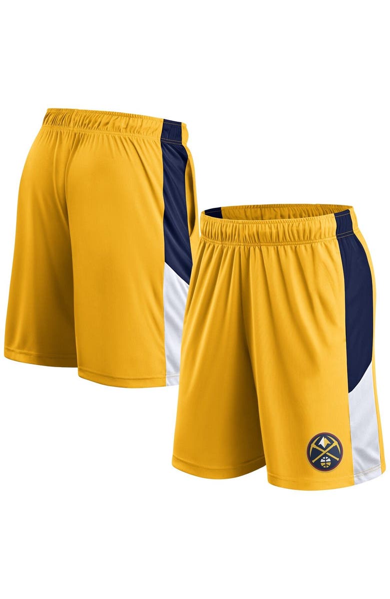 FANATICS Men's Fanatics Branded Gold Denver Nuggets Practice Performance Shorts, Main, color,