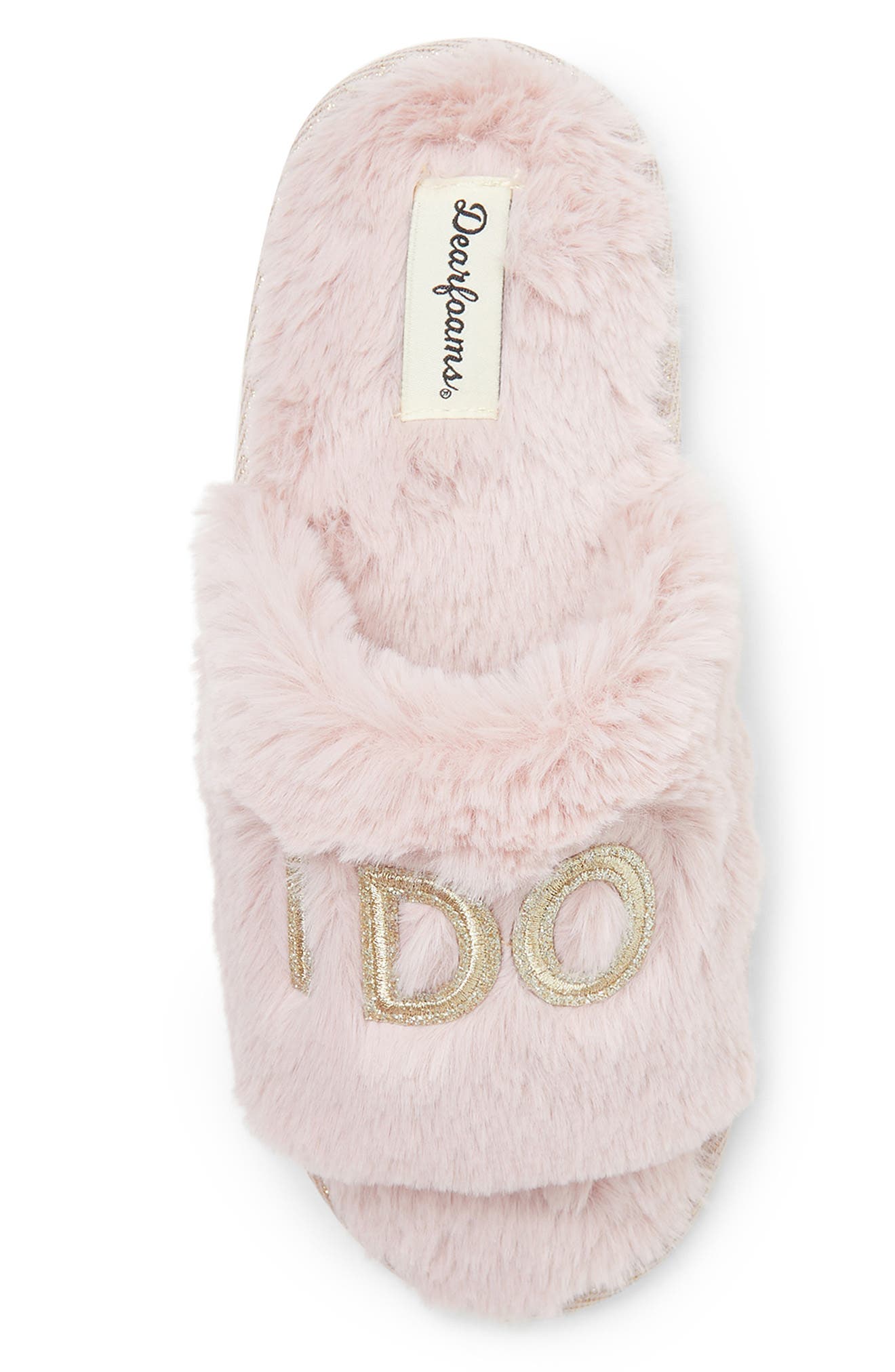 Novelty Faux Fur Bridal Slide, Alternate, color, PALE MAUVE