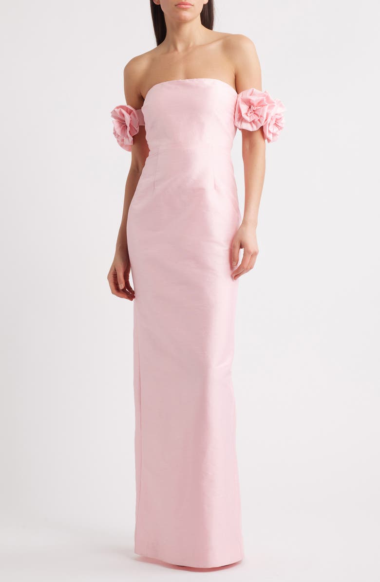 LIKELY Azi Off the Shoulder Column Gown, Main, color, Roseshadow