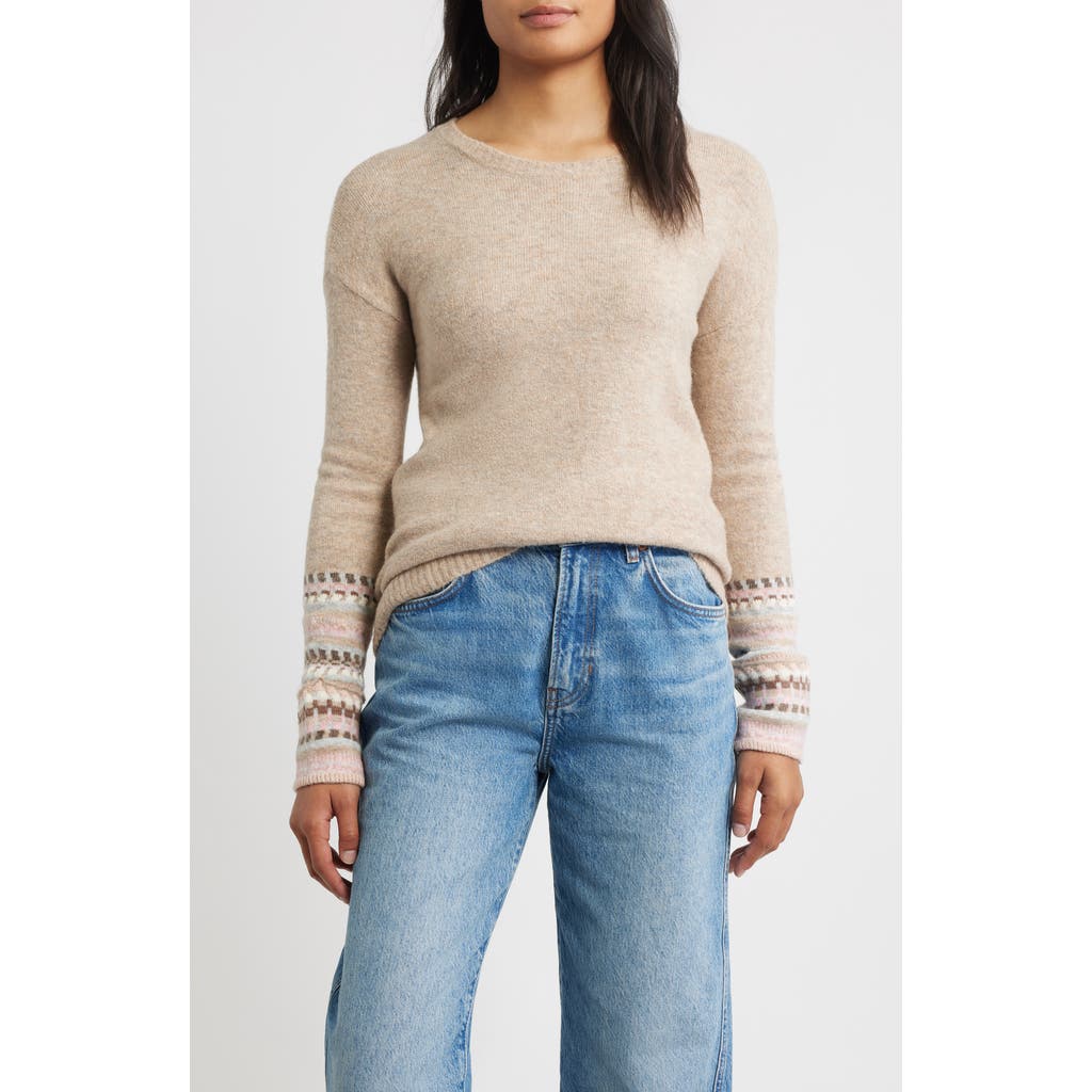 Hatley Fair Isle Mélange Crewneck Sweater In Neutral