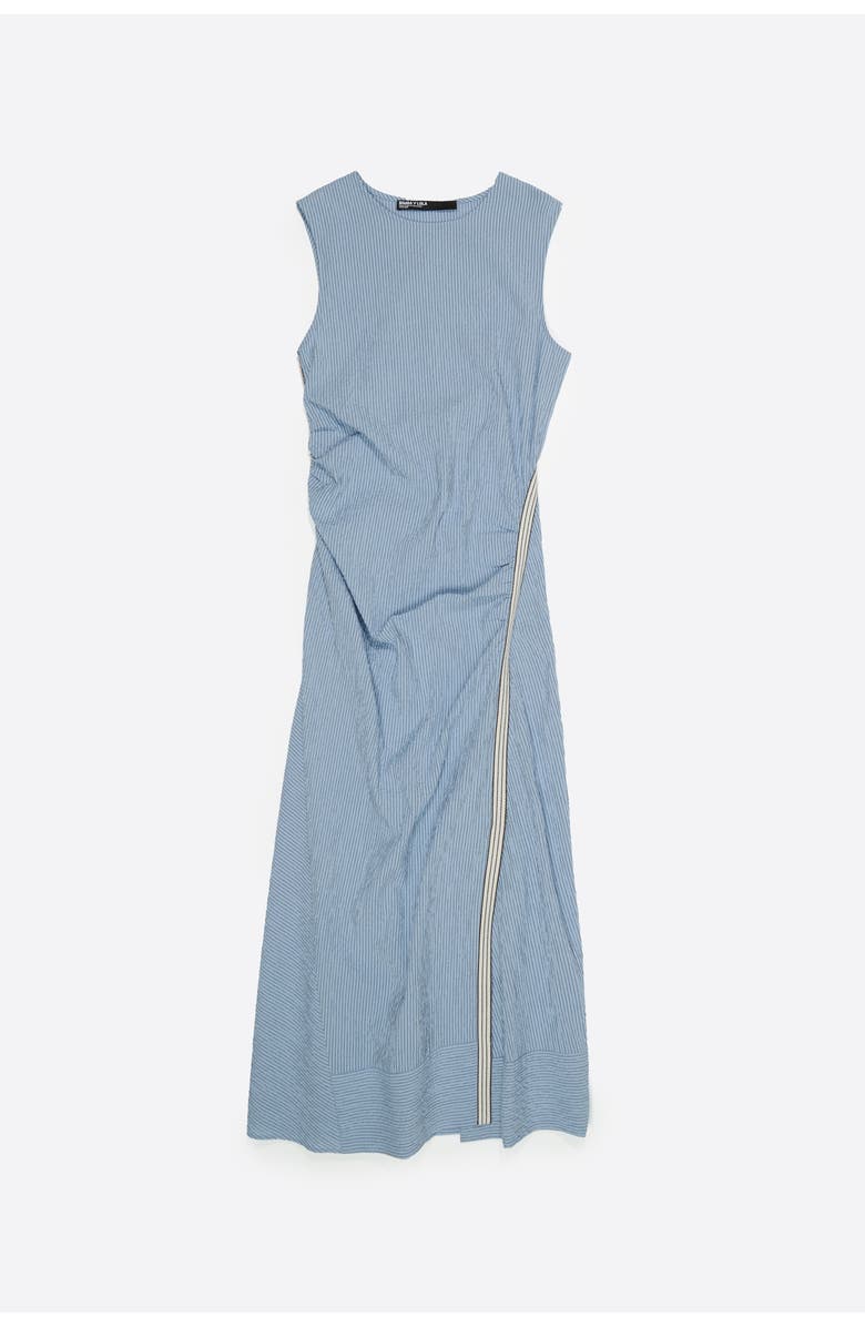 Bimba y Lola Sleeveless Dress With Striped Overlay Strap, Alternate, color, Light Blue