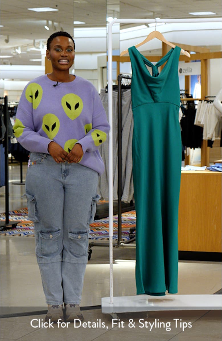 Cowl Neck Satin Gown, sales video thumbnail