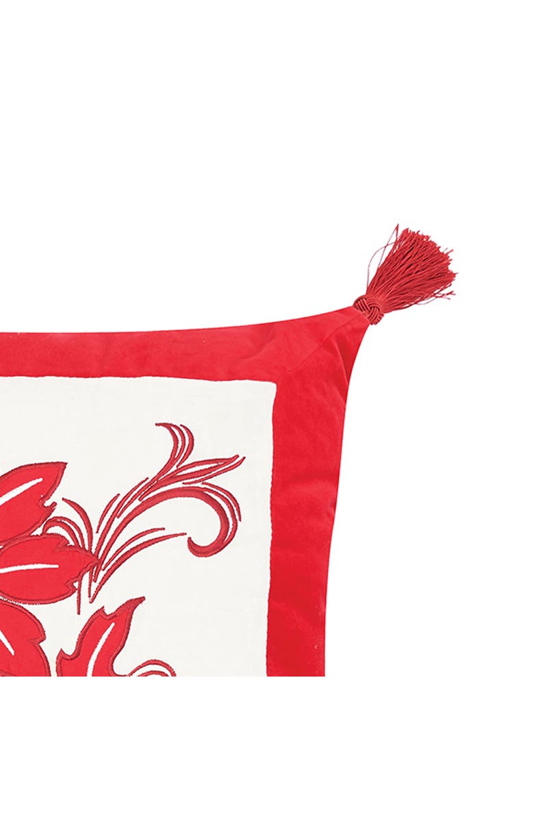 C&F Home Winter Frost Poinsettia Quilted Pillow, 18" x 18", Alternate, color, Red