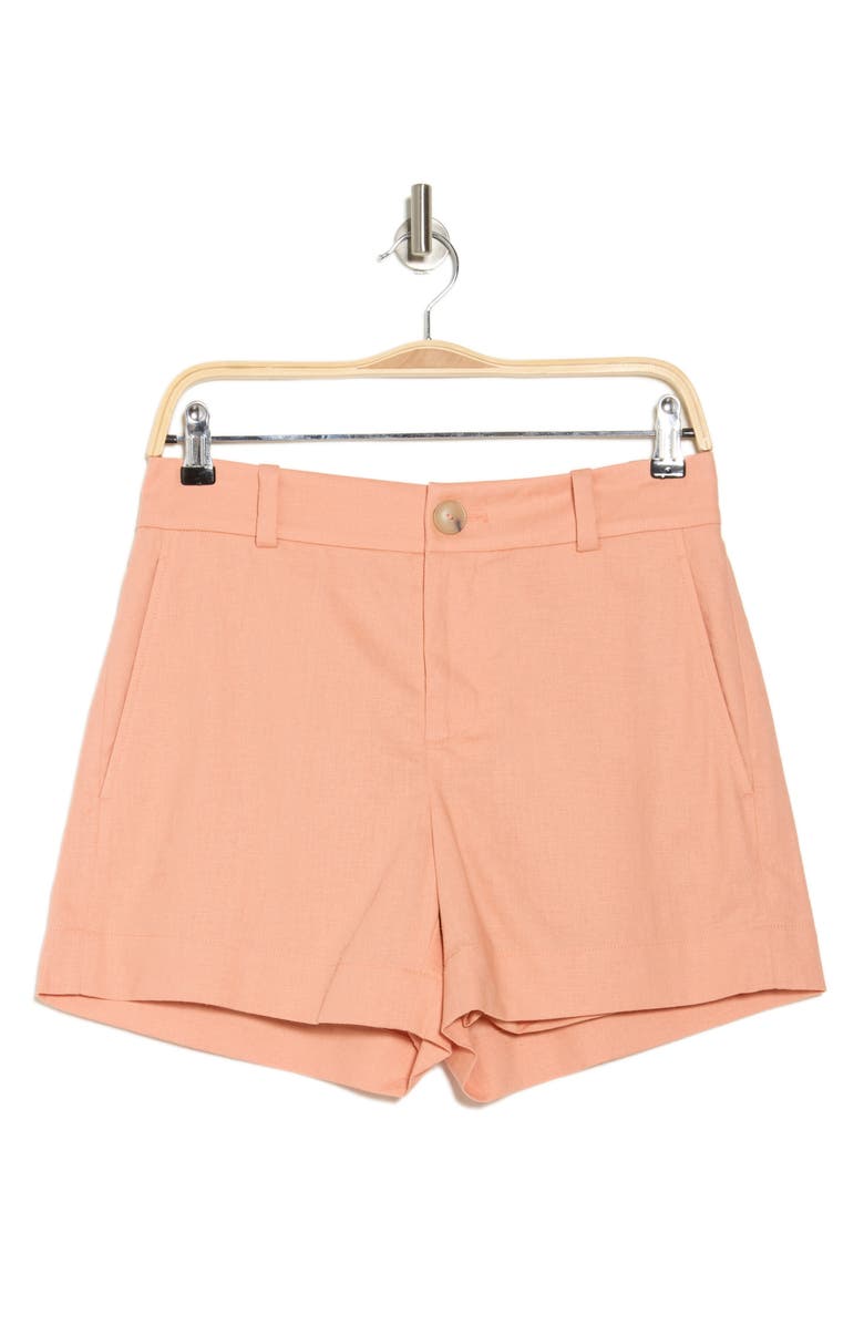 Vince Casual Linen Blend Shorts, Alternate, color, Dk Apricot Clay