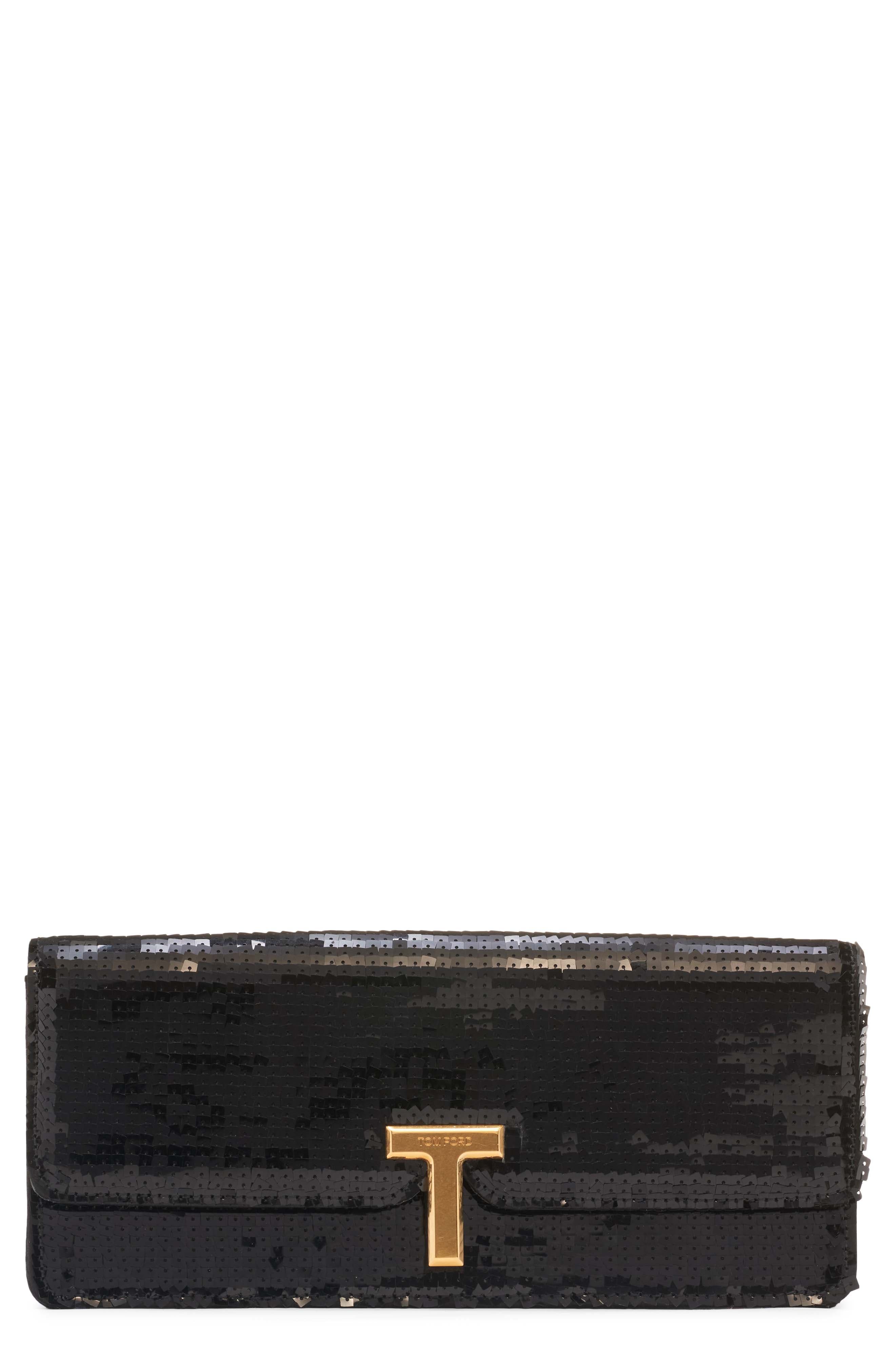 TOM FORD Wallis Squared Sequin Clutch, Main, color, 