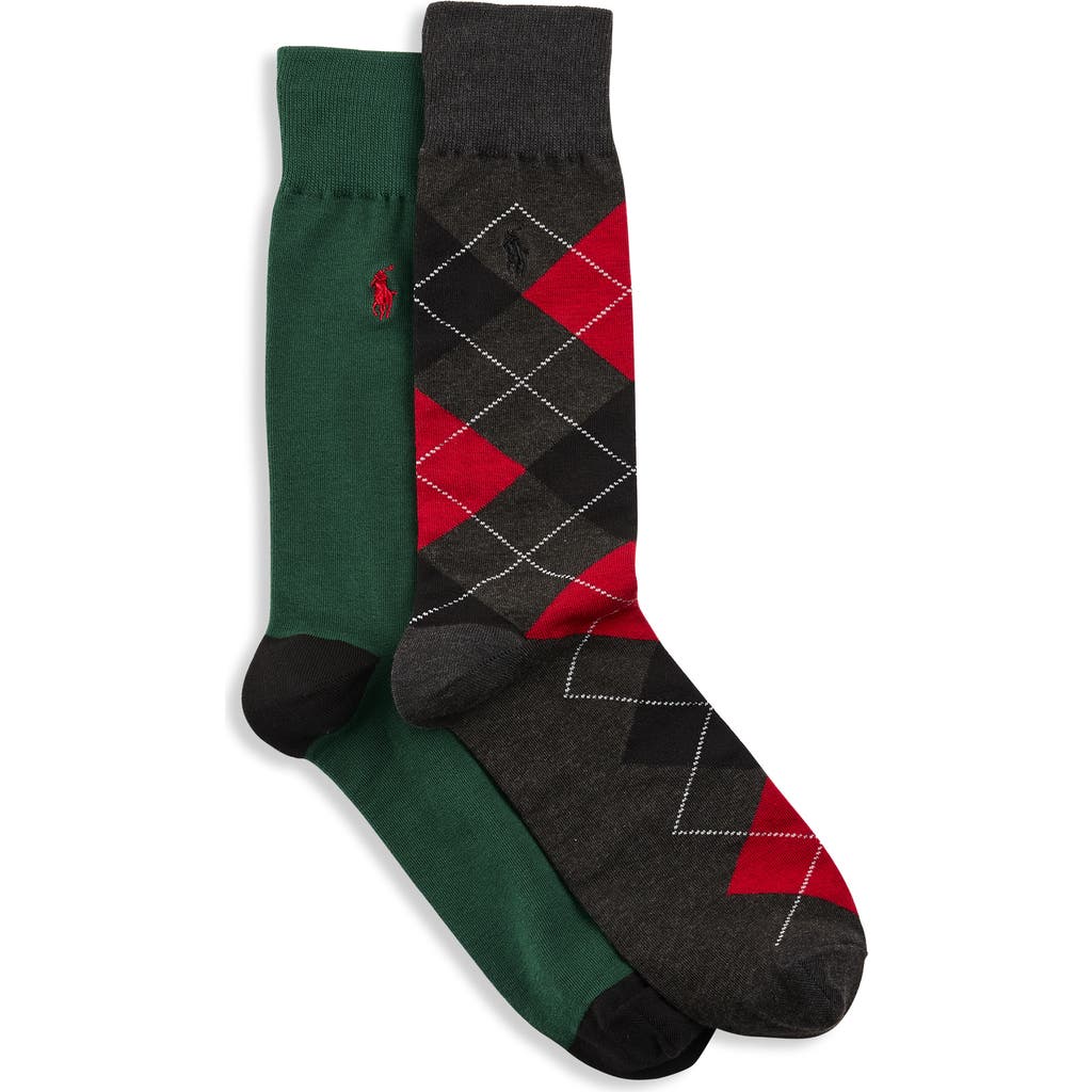 Polo Ralph Lauren Argyle Trouser Sock 2-pack In Multi