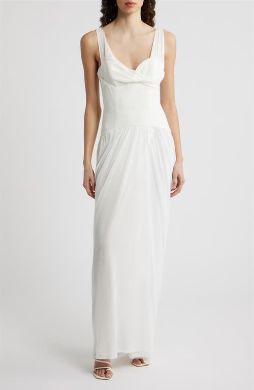 Black Halo Sylara Drape Sleeveless Gown in White at Nordstrom, Size 10