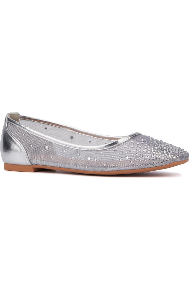 NEW YORK AND COMPANY Priya Mesh Flat, Main, color, Silver
