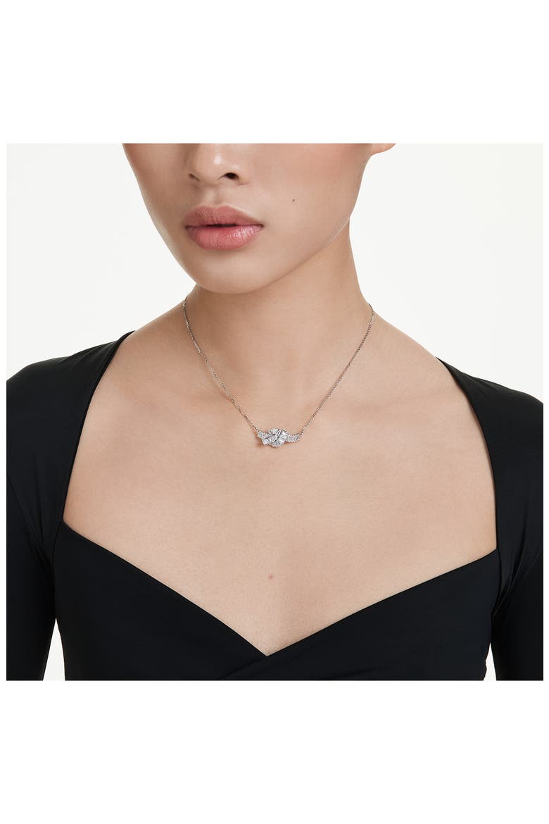 Matrix Knot Pendant Necklace, Alternate, color, WHITE/ SILVER