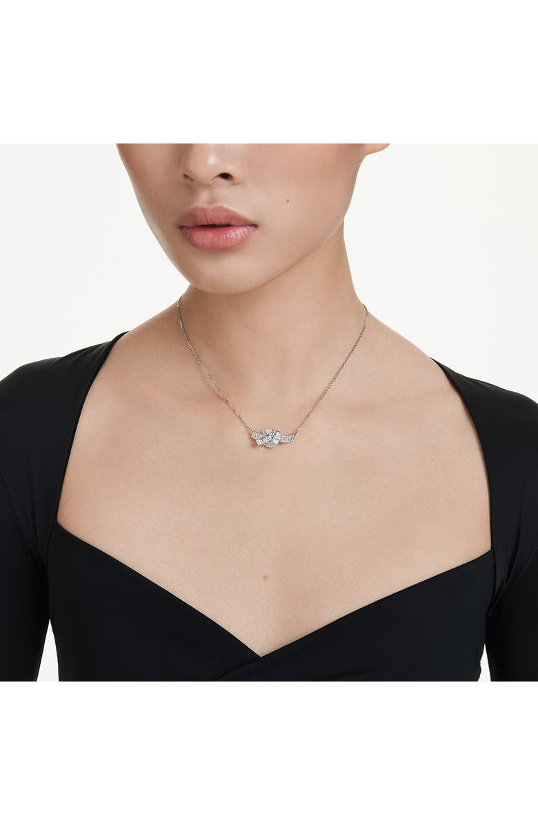Swarovski Matrix Knot Pendant Necklace, Alternate, color, White/ Silver