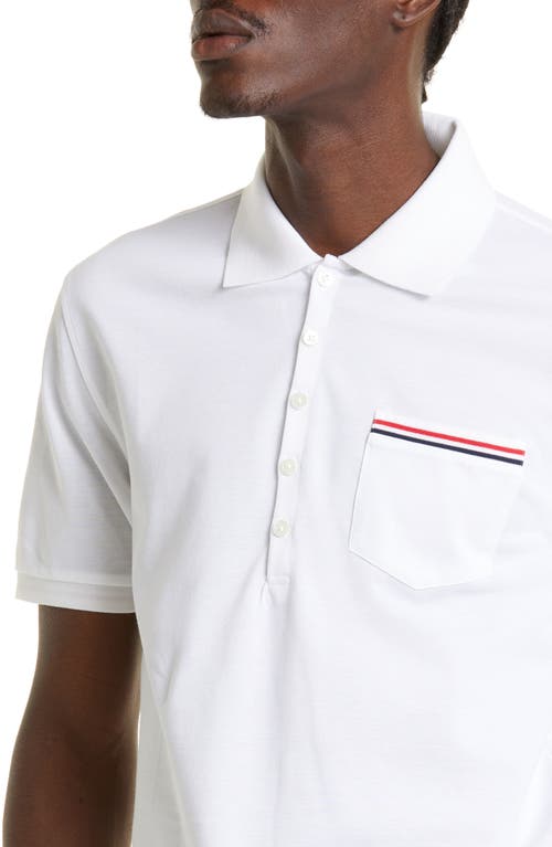 Thom Browne Cotton Polo Shirt Short Sleeves In White