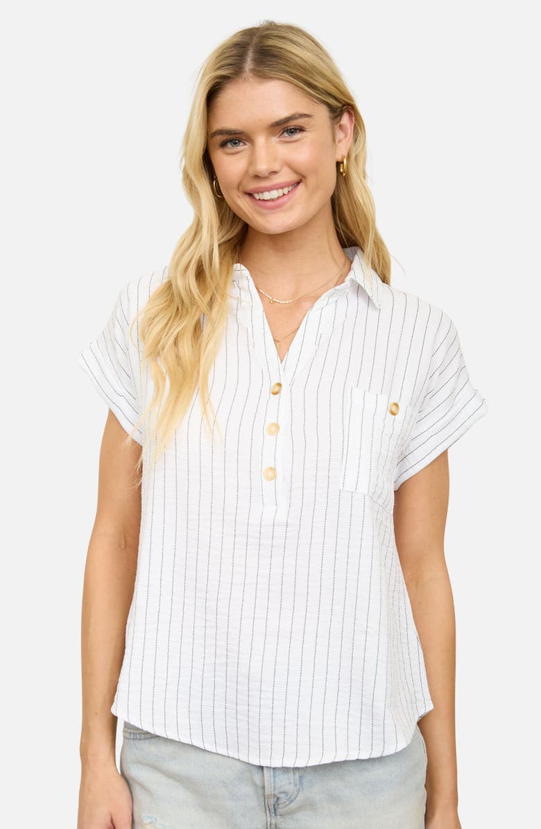 Blu Pepper Stripe Pocket Shirt, Alternate, color, White