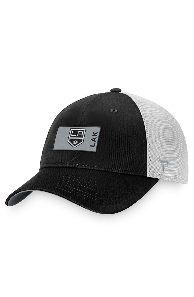 FANATICS Men's Fanatics Branded Black/White Los Angeles Kings Authentic Pro Rink Trucker Snapback Hat, Main, color, Black