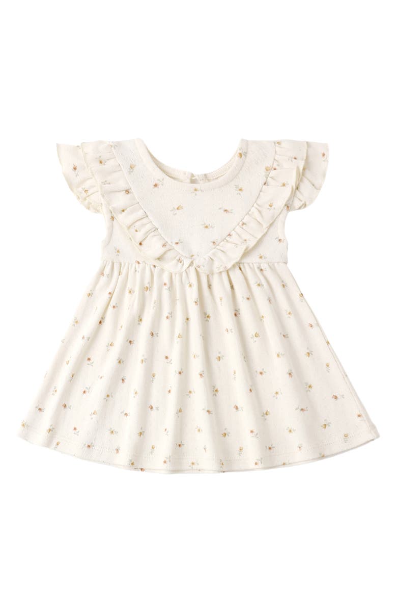 QUINCY MAE Petit Fleur Organic Cotton Dress & Bloomers Set, Alternate, color, Ivory