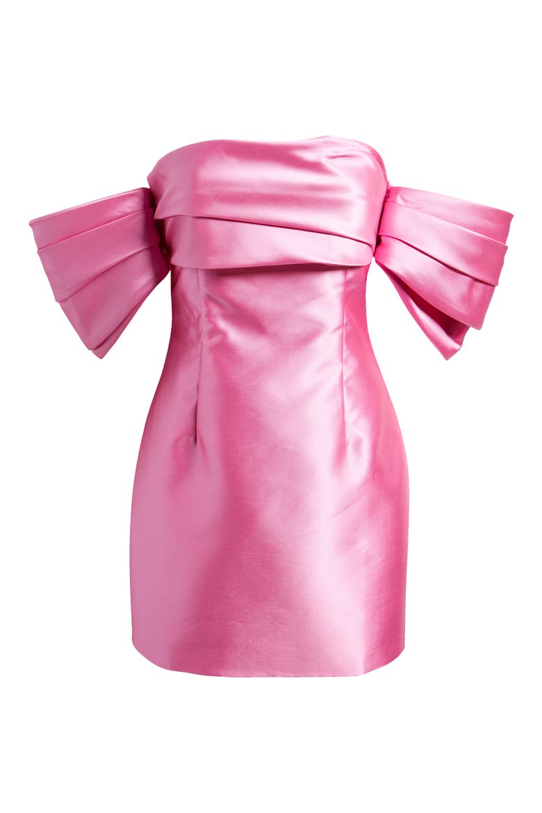 Off the Shoulder Puff Sleeve Minidress, Alternate, color, PINK