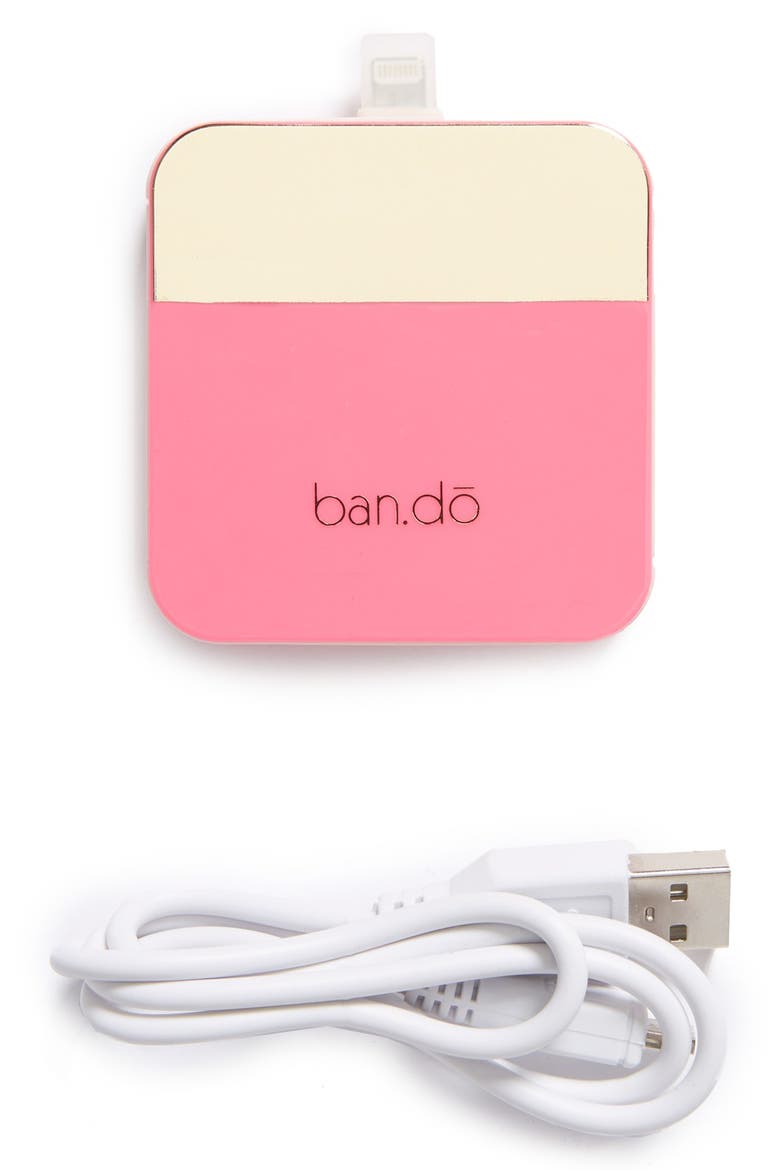 'Back Me Up' iPhone 5 Charger, Main, color, PINK/ METALLIC GOLD
