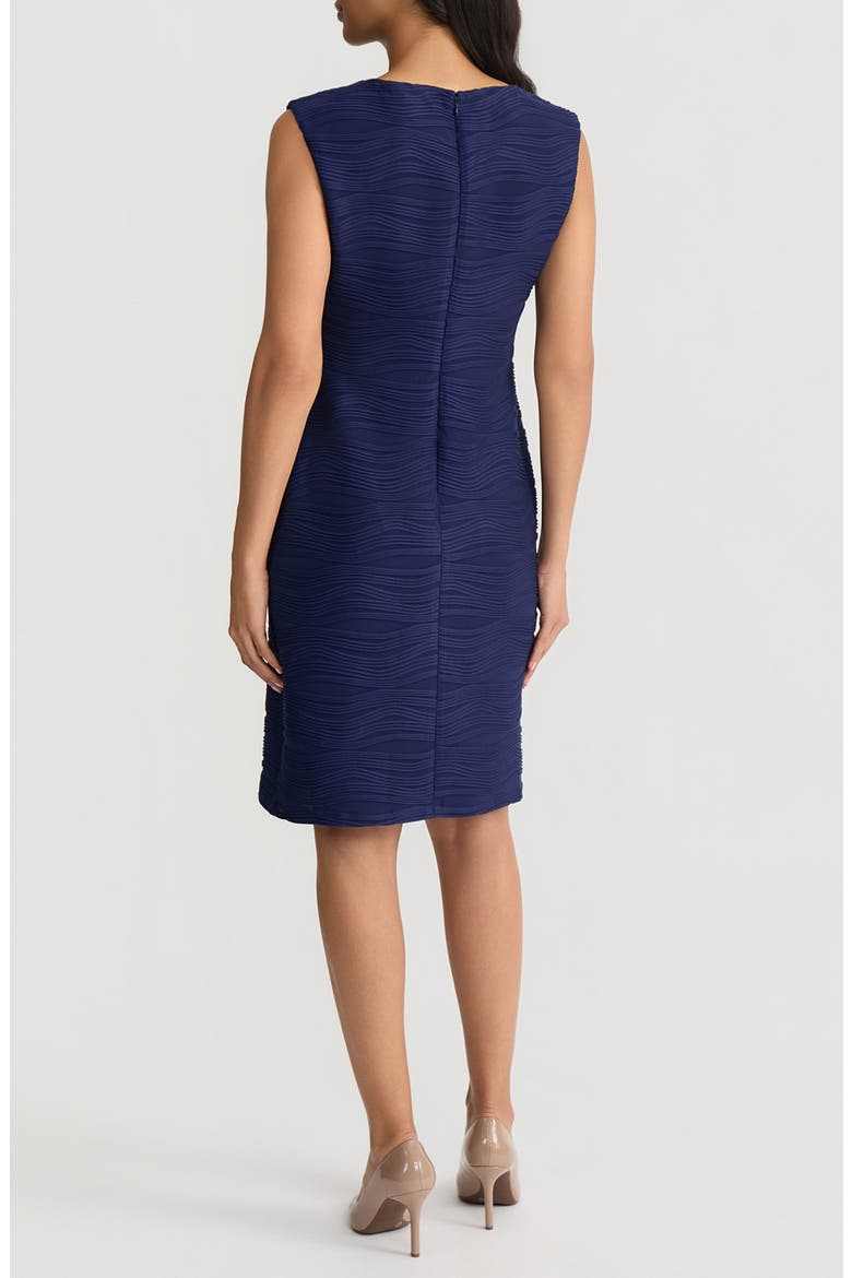 Spring Texture Sleeveless Sheath Dress, Alternate, color, KASPER NAVY