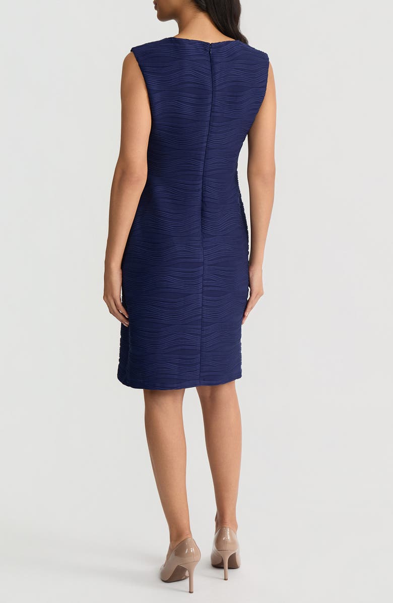 KASPER Spring Texture Sleeveless Sheath Dress, Alternate, color, Kasper Navy