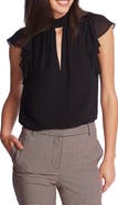 1.STATE Smocked Neck Top