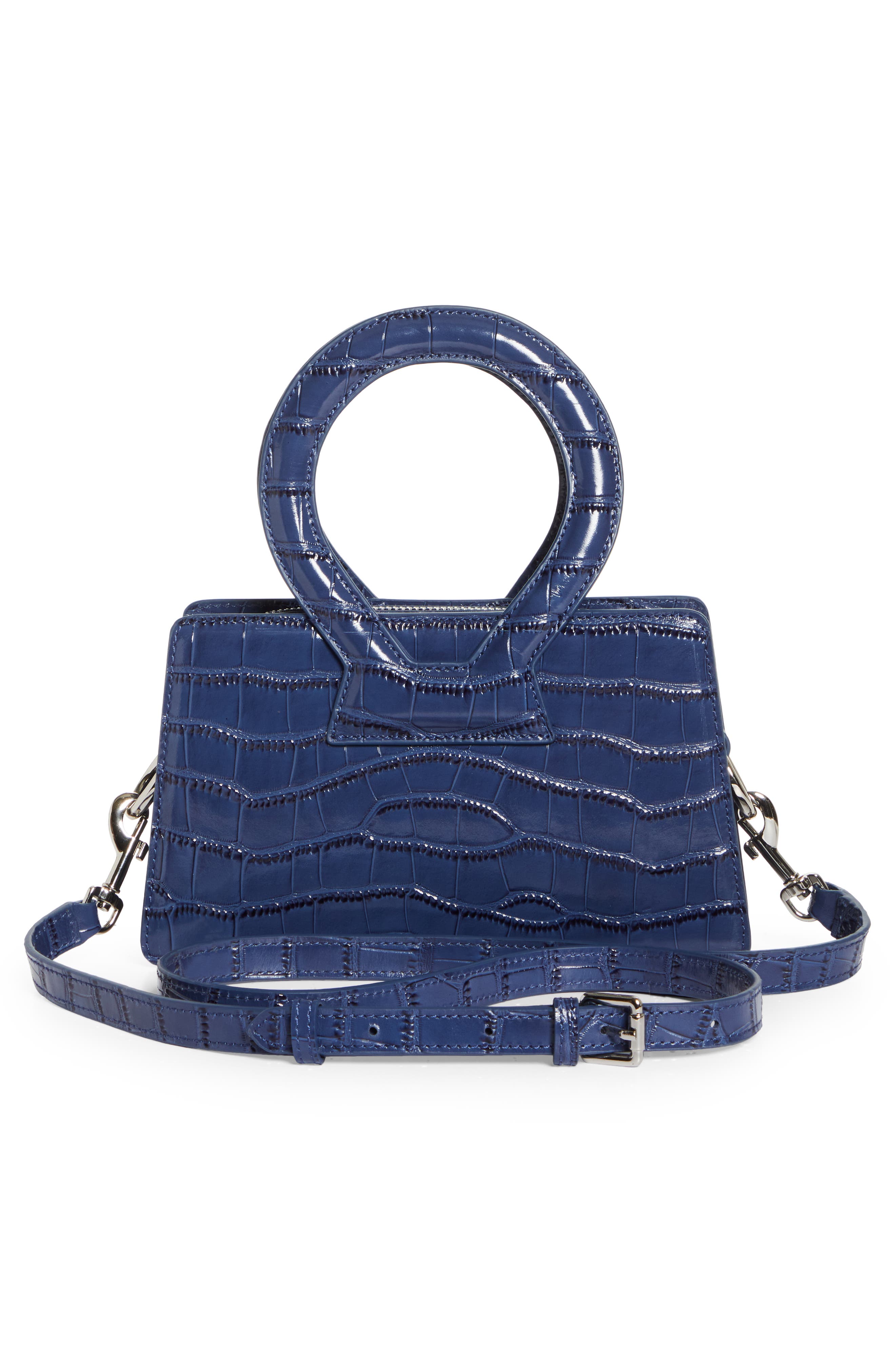 Luar Ana Mini Croc Embossed Leather Top Handle Bag, Alternate, color, 