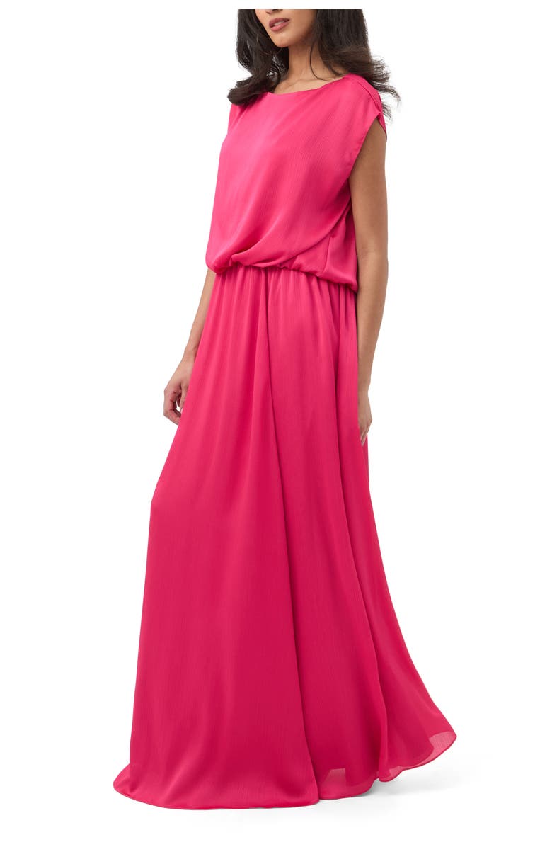 Trina Turk Vantage 2 Blouson Maxi Dress, Main, color, Forrest Rose