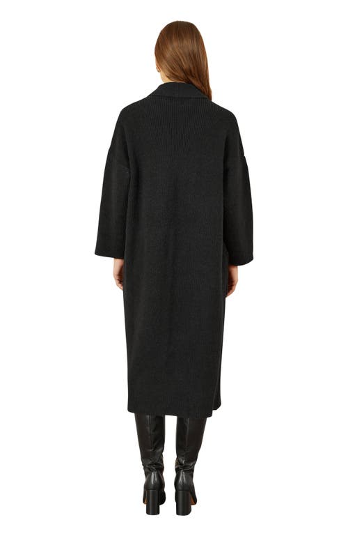 Yumi Knitted Maxi Cardigan With Pockets In Black