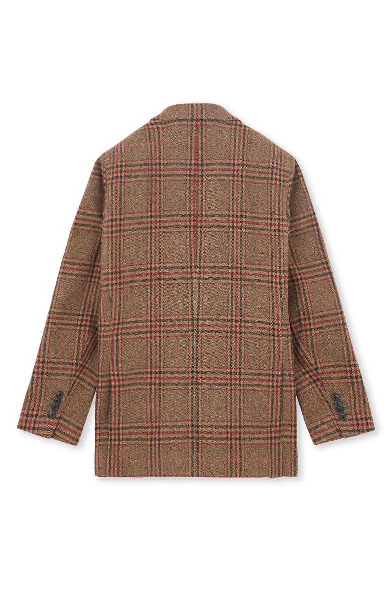 Fortela Double-Breasted Plaid Jacket, Alternate, color, Camel
