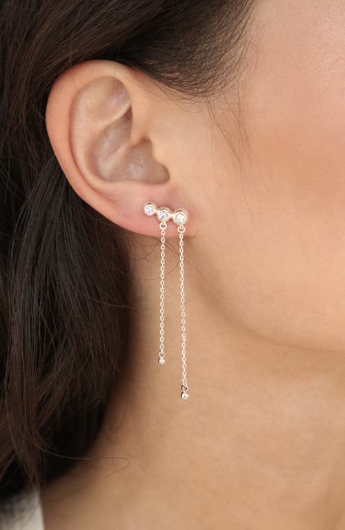 Ettika Deco Crystal Hanging Chain Drop Earrings In Silver