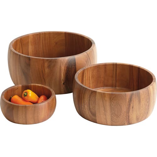 Frieling Acacia Wood Calabash Bowl, Medium 4-inch X 10-inch Diameter In Brown