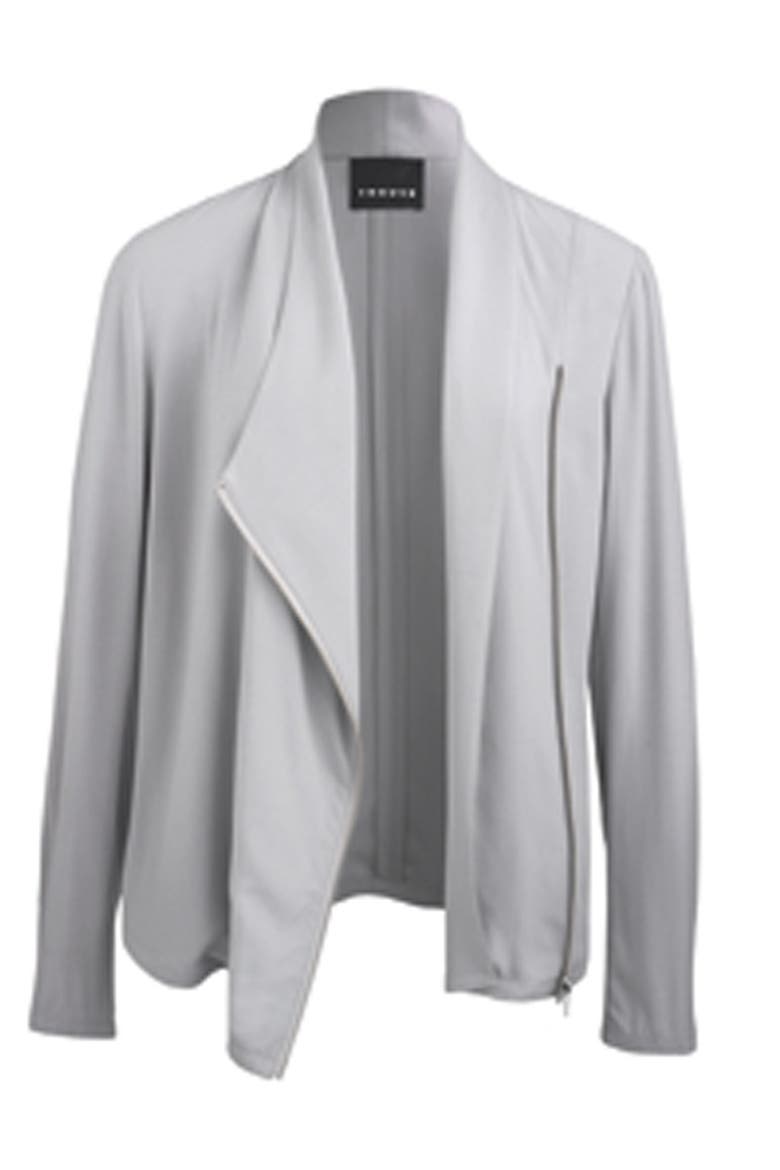 Draped Moto Jacket, Alternate, color, GREY SCONCE