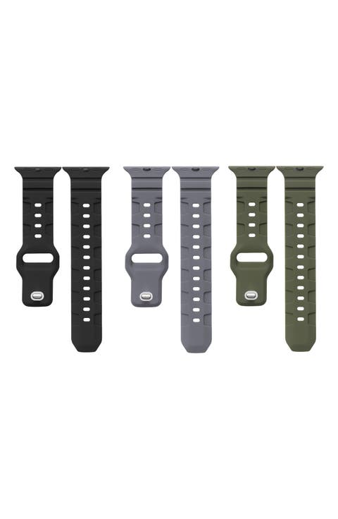 Assorted 3-Pack Ridge Silicone Apple Watch® Watchbands