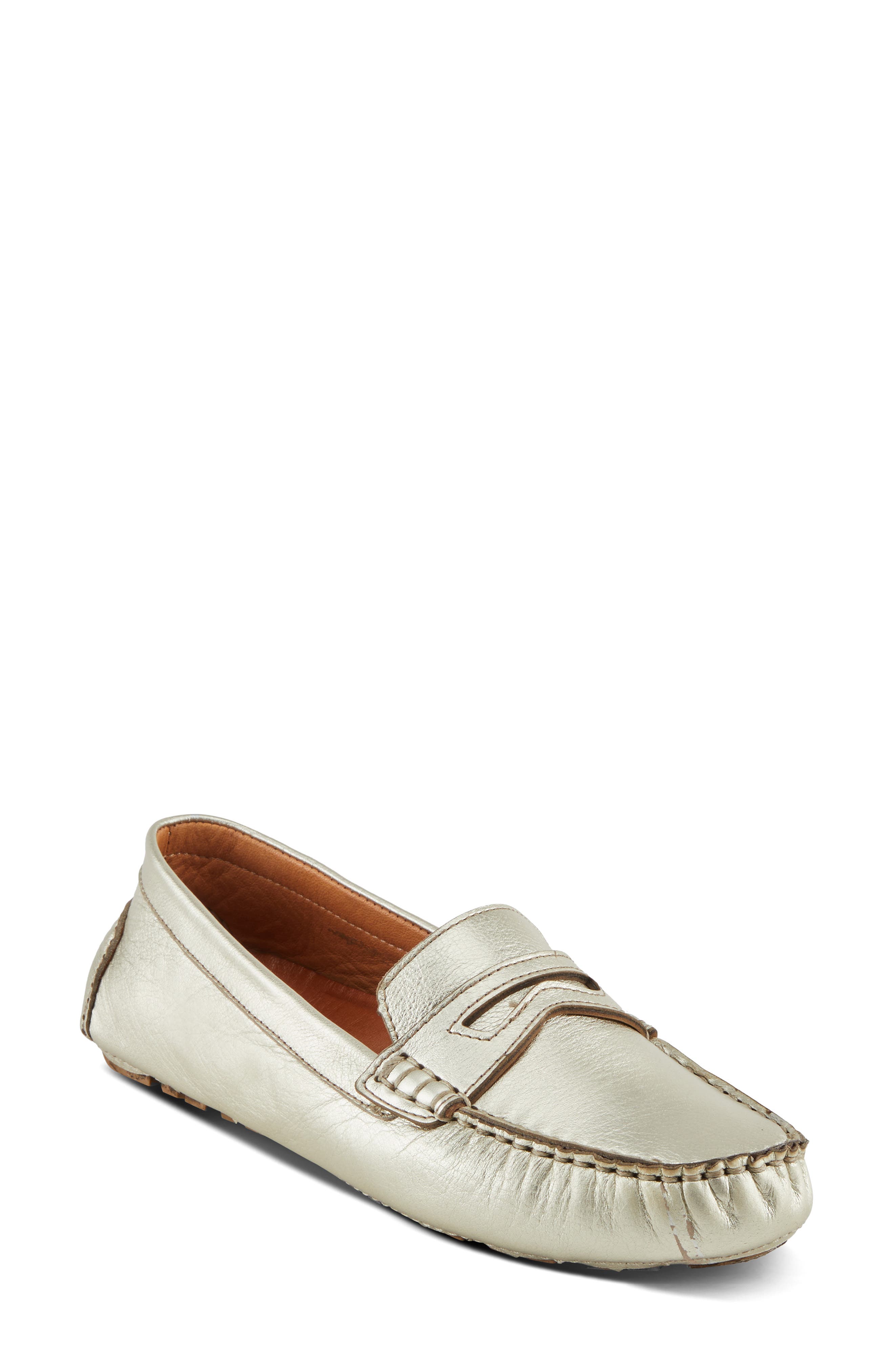Spring Step Audette Penny Loafer, Main, color, Silver