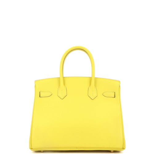 Pre-owned Hermes Hermes Birkin Handbag Yellow Epsom With Gold Hardware 30 In Green