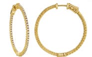 LuvMyJewelry Mericius 14K Yellow Gold Diamond HoopEarrings - 1.01 Cts