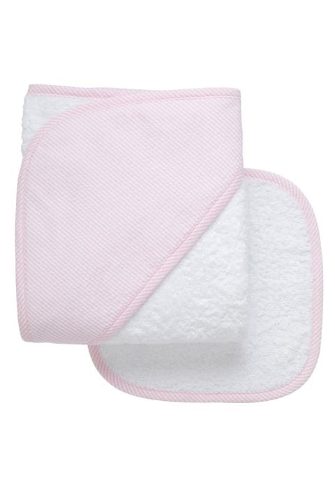 Seersucker Stripe Hooded Towel & Washcloth Set (Baby & Toddler)